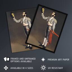 "Artery8 A Matador Saluting Portrait Painting Manet Framed Wall Art Print in Brown - Size: W12"" x H16""" - thumbnail 2