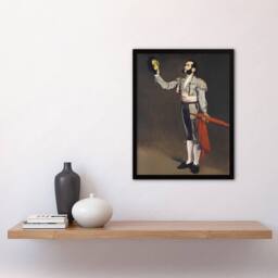 "Artery8 A Matador Saluting Portrait Painting Manet Framed Wall Art Print in Brown - Size: W12"" x H16""" - thumbnail 4