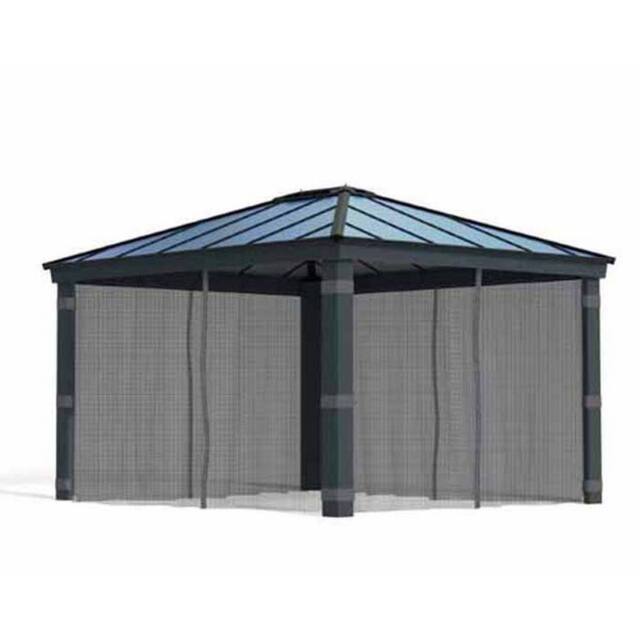 Palram Net Curtain Set for Dallas 12 x 14 Gazebo, W409cm(Gazebo Not Included) in Grey - image 1