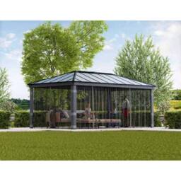 Palram Net Curtain Set for Dallas 12 x 14 Gazebo, W409cm(Gazebo Not Included) in Grey - thumbnail 4