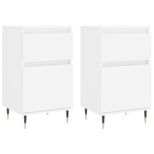 Berkfield Home Sideboards 2 pcs White 40x35x70 cm Engineered Wood - Size: 40 x 35 x 70 cm - image 1