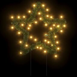 Berkfield Home Christmas Light Decorations with Spikes 3 pcs Star 50 LEDs 29 cm in Green - thumbnail 5