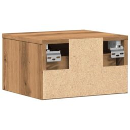 Berkfield Home Wall-mounted Bedside Cabinet Artisan Oak 34x30x20 cm in Brown - Size: 34 x 30 x 20 cm - thumbnail 7