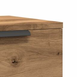 Berkfield Home Wall-mounted Bedside Cabinet Artisan Oak 34x30x20 cm in Brown - Size: 34 x 30 x 20 cm - thumbnail 8