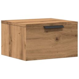 Berkfield Home Wall-mounted Bedside Cabinet Artisan Oak 34x30x20 cm in Brown - Size: 34 x 30 x 20 cm - thumbnail 2