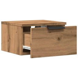 Berkfield Home Wall-mounted Bedside Cabinet Artisan Oak 34x30x20 cm in Brown - Size: 34 x 30 x 20 cm - thumbnail 5