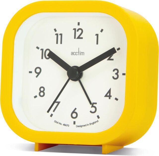 Acctim Robyn Mini Bedside Alarm Clock in Yellow - image 1