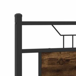 Berkfield Home Bed Frame without Mattress Smoked Oak 140x200 cm Engineered Wood in Brown - thumbnail 9