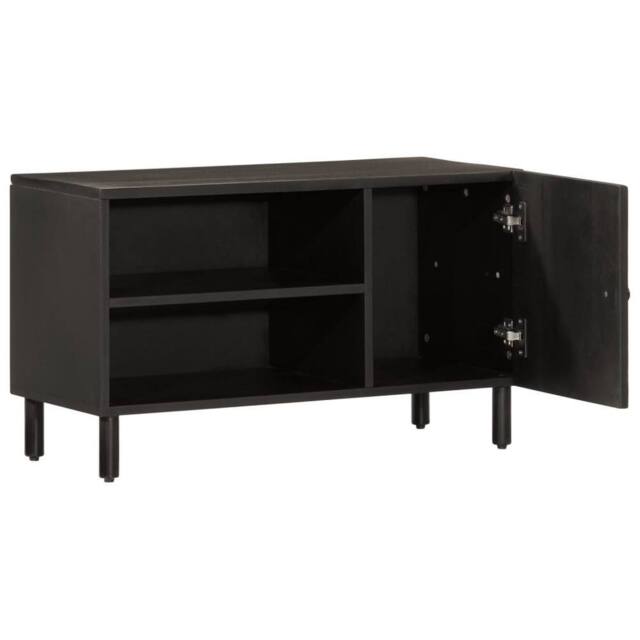 Berkfield Home TV Cabinet Black 80x31x46 cm Solid Wood Mango - Size: 80 x 31 x 46 cm - image 1
