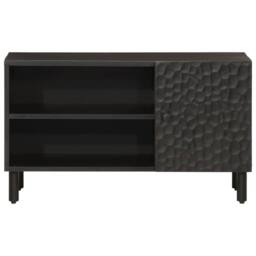 Berkfield Home TV Cabinet Black 80x31x46 cm Solid Wood Mango - Size: 80 x 31 x 46 cm - thumbnail 3