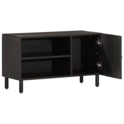 Berkfield Home TV Cabinet Black 80x31x46 cm Solid Wood Mango - Size: 80 x 31 x 46 cm - thumbnail 1