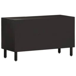 Berkfield Home TV Cabinet Black 80x31x46 cm Solid Wood Mango - Size: 80 x 31 x 46 cm - thumbnail 5
