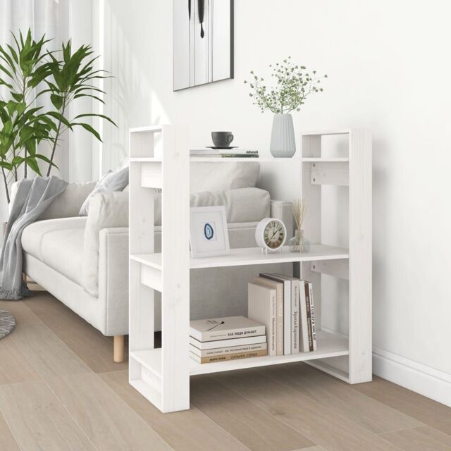 Berkfield Home Book Cabinet/Room Divider White 80x35x91 cm Solid Wood Pine - Size: 80 x 35 x 91 cm - image 1