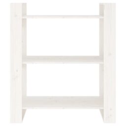 Berkfield Home Book Cabinet/Room Divider White 80x35x91 cm Solid Wood Pine - Size: 80 x 35 x 91 cm - thumbnail 5