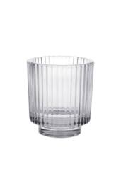 KDMD Clear Margot Stepped Glass Tealight Holder 10cm 4 Pack - thumbnail 1