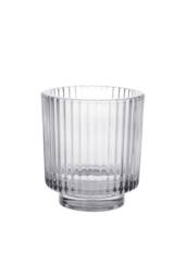 KDMD Clear Margot Stepped Glass Tealight Holder 10cm 4 Pack - thumbnail 2