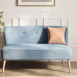 Lemon Pavilion Furniture Beau 2 Seater Sofa - L68 x W130 x H79.5 cm - Cornflower Blue/Blonde in Blue - Size: 1 Pack - thumbnail 2