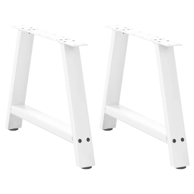 Berkfield Home Coffee Table Legs A-Shaped 2 pcs White¬†70x(42-43) cm Steel in White - image 1