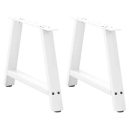 Berkfield Home Coffee Table Legs A-Shaped 2 pcs White¬†70x(42-43) cm Steel in White - thumbnail 1