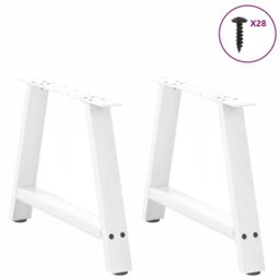 Berkfield Home Coffee Table Legs A-Shaped 2 pcs White¬†70x(42-43) cm Steel in White - thumbnail 3