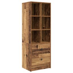 Berkfield Home Desk with Storage Old Wood Engineered Wood in Brown - thumbnail 5