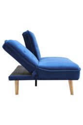 Living and Home 2-Seater Sofa Convertible Upholstered Sofa Bed in Blue - thumbnail 5