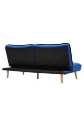 Living and Home 2-Seater Sofa Convertible Upholstered Sofa Bed in Blue - thumbnail 4