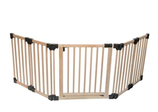Safetots WOODen Multi Use Safety Barrier, Natural Wood, 76cm High - Size: 96 to 416 cm - image 1