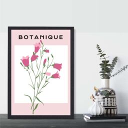 ARTZE Pink Hollyhock Flower Market Boho Framed Print SIZE: A3 with Black Frame - Size: A4 - thumbnail 2