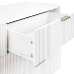 Wyld and Coco Nordic 6-Drawer Chest - White Painted MDF Metal Legs Fluted Fronts - thumbnail 7