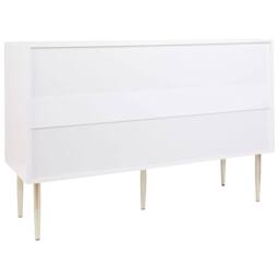 Wyld and Coco Nordic 6-Drawer Chest - White Painted MDF Metal Legs Fluted Fronts - thumbnail 6
