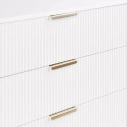 Wyld and Coco Nordic 6-Drawer Chest - White Painted MDF Metal Legs Fluted Fronts - thumbnail 8
