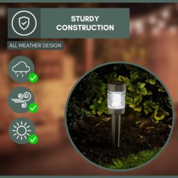 Marco Paul 4 pack of Silver Stainless Solar Stake Lights 42cm - thumbnail 6