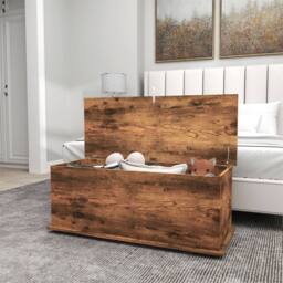 Kelvenix Storage Box with Flip-Top Lid Rustic Brown - thumbnail 3