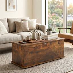 Kelvenix Storage Box with Flip-Top Lid Rustic Brown - thumbnail 4