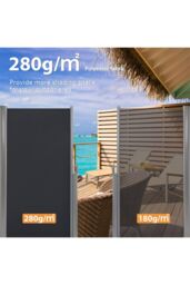 "Living and Home 118""x40"" Retractable Side Awning, Folding Privacy Screen Protection - Waterproof & UV-Resistant Folding Privacy Divider, for Patio" - thumbnail 3