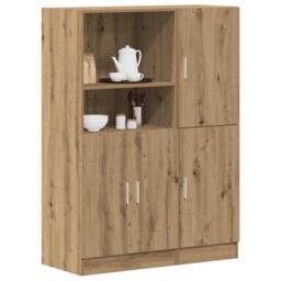 Berkfield Home 2 Piece Kitchen Cabinet Set Artisian Oak Engineered Wood in Brown - thumbnail 2