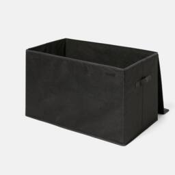 OHS Plain Foldable Fabric Storage Box Toy Organiser with Lid in Black - Size: Large - thumbnail 4