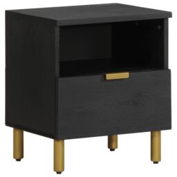 Berkfield Home Bedside Cabinet Black 40x33x46 cm Engineered Wood - Size: 40 x 33 x 46 cm - thumbnail 1