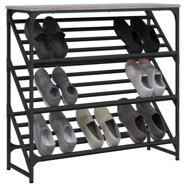 Berkfield Home Shoe Rack Grey Sonoma 90x30x85 cm Engineered Wood - Size: 90 x 30 x 85 cm - image 1