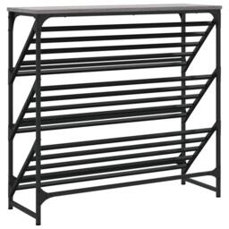 Berkfield Home Shoe Rack Grey Sonoma 90x30x85 cm Engineered Wood - Size: 90 x 30 x 85 cm - thumbnail 6