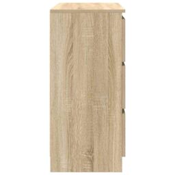 Berkfield Home Sideboard Sonoma Oak 80x35x76 cm Engineered Wood in Brown - Size: 80 x 35 x 76 cm - thumbnail 7