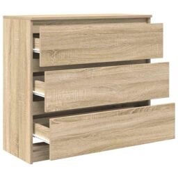 Berkfield Home Sideboard Sonoma Oak 80x35x76 cm Engineered Wood in Brown - Size: 80 x 35 x 76 cm - thumbnail 5