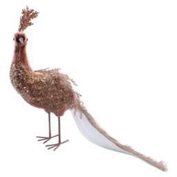 VFM e-Store Christmas Peacock Decoration 33cm x 27cm Brown X 1 - Size: 33 cm x 27 cm