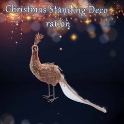 VFM e-Store Christmas Peacock Decoration 33cm x 27cm Brown X 1 - Size: 33 cm x 27 cm - thumbnail 3