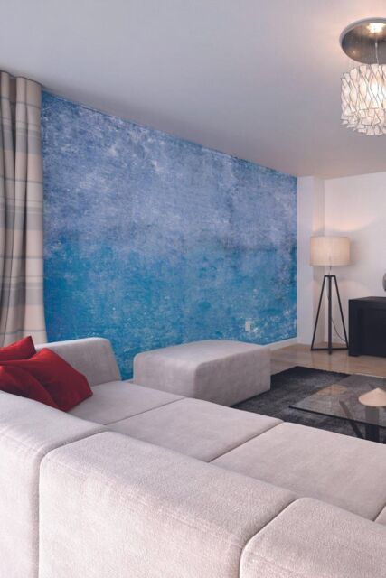 Origin Murals Grunge Distressed Effect Red Matt Smooth Paste the Wall Mural 300cm wide x 240cm high in Blue - Size: W350 cm x H280 cm - image 1