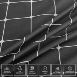 Pamposh Double Brushed Microfibre Check Duvet Cover Set Reversible in Charcoal - thumbnail 7