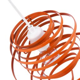 Happy Homewares Gloss Metal Double Ribbon Spiral Swirl Ceiling Light Pendant in Orange - thumbnail 4