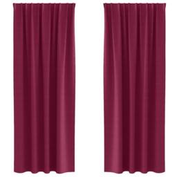 Berkfield Home Curtains with Curtains 2 pcs Wine Red 245 x 140 cm Polyester - thumbnail 1