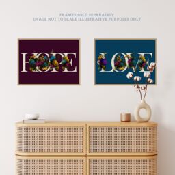 Artery8 Wall Art Print Pack of 3 A4 Be Nice Hope & Love Ocean Purple Blue Floral Blooms Typography Living Room s Set - thumbnail 6